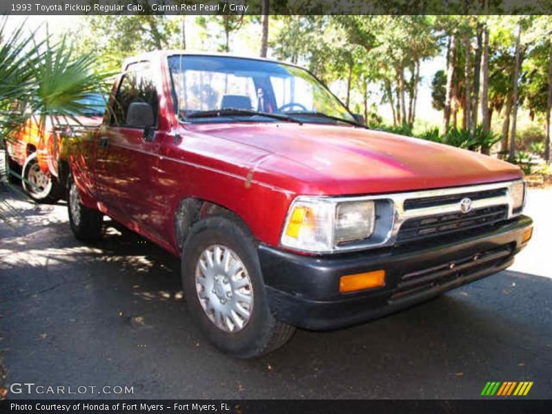 Garnet Red Pearl / Gray 1993 Toyota Pickup Regular Cab