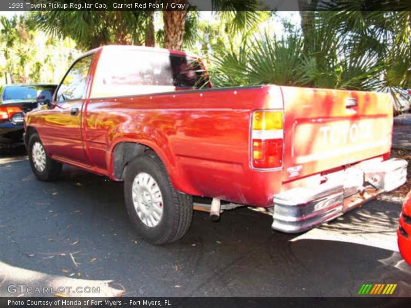 Garnet Red Pearl / Gray 1993 Toyota Pickup Regular Cab