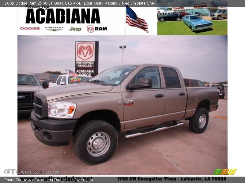 Light Khaki Metallic / Medium Slate Gray 2009 Dodge Ram 2500 ST Quad Cab 4x4