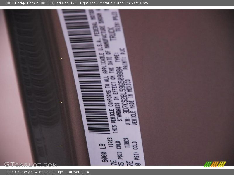 Light Khaki Metallic / Medium Slate Gray 2009 Dodge Ram 2500 ST Quad Cab 4x4