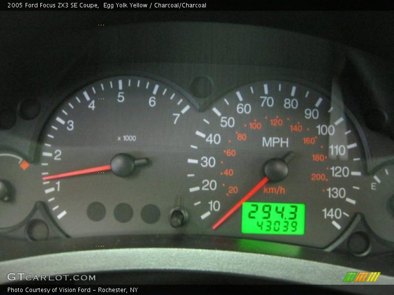 Egg Yolk Yellow / Charcoal/Charcoal 2005 Ford Focus ZX3 SE Coupe
