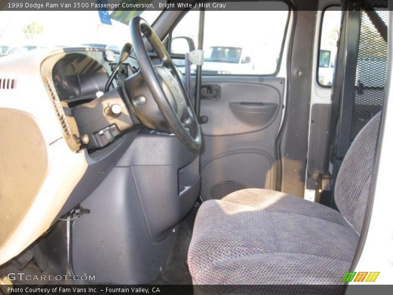Bright White / Mist Gray 1999 Dodge Ram Van 3500 Passenger Conversion