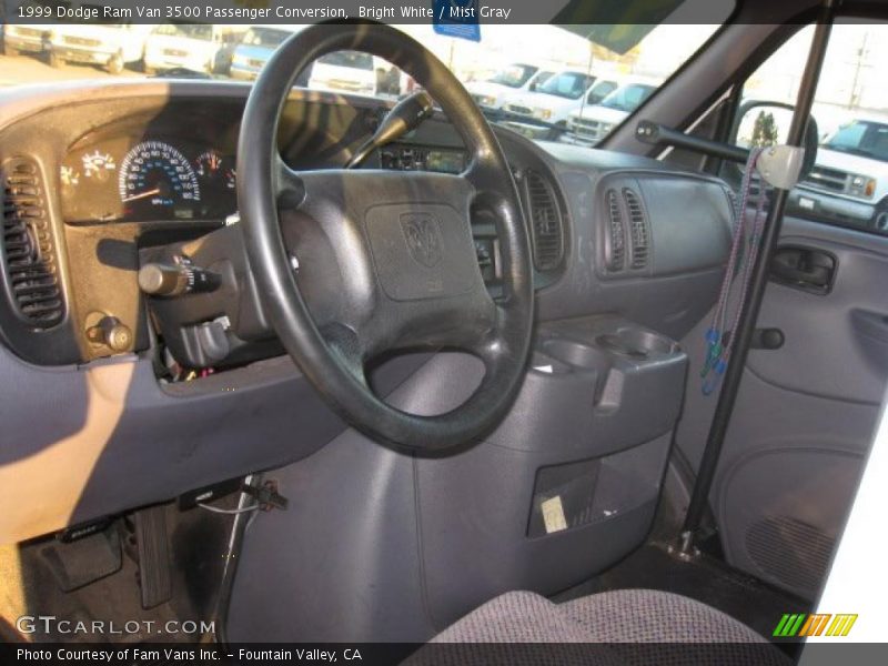 Bright White / Mist Gray 1999 Dodge Ram Van 3500 Passenger Conversion
