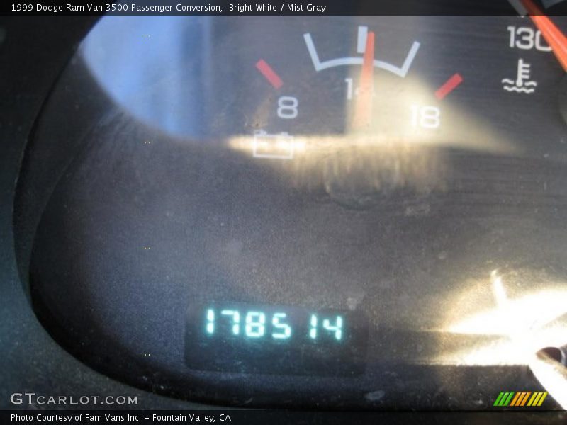 Bright White / Mist Gray 1999 Dodge Ram Van 3500 Passenger Conversion
