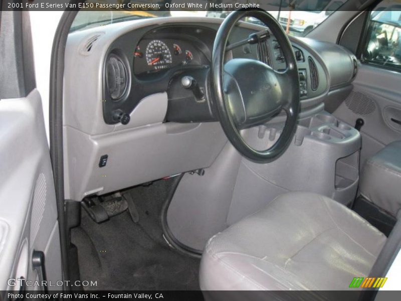 Oxford White / Medium Graphite 2001 Ford E Series Van E150 Passenger Conversion