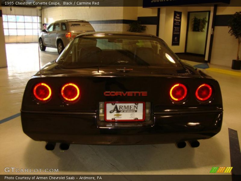 Black / Carmine Red 1985 Chevrolet Corvette Coupe