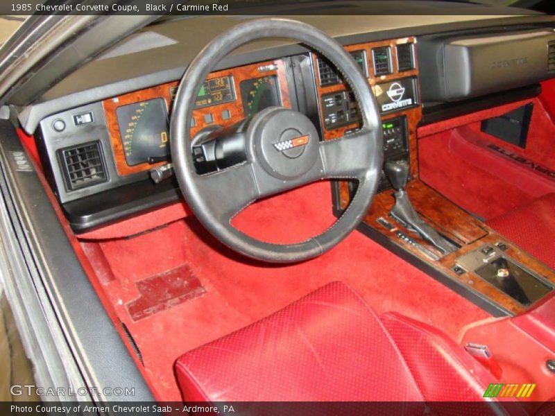 Carmine Red Interior - 1985 Corvette Coupe 