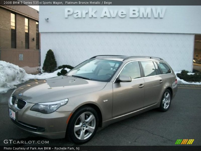 Platinum Bronze Metallic / Beige 2008 BMW 5 Series 535xi Sports Wagon