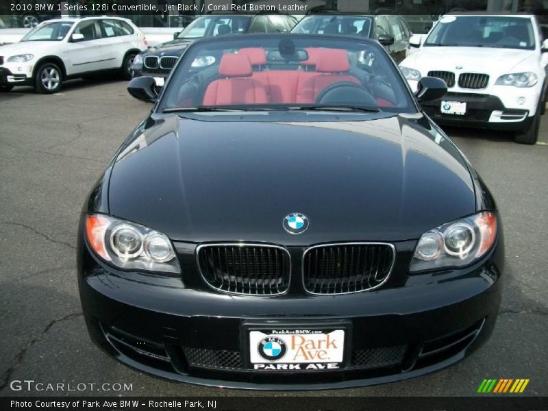 Jet Black / Coral Red Boston Leather 2010 BMW 1 Series 128i Convertible