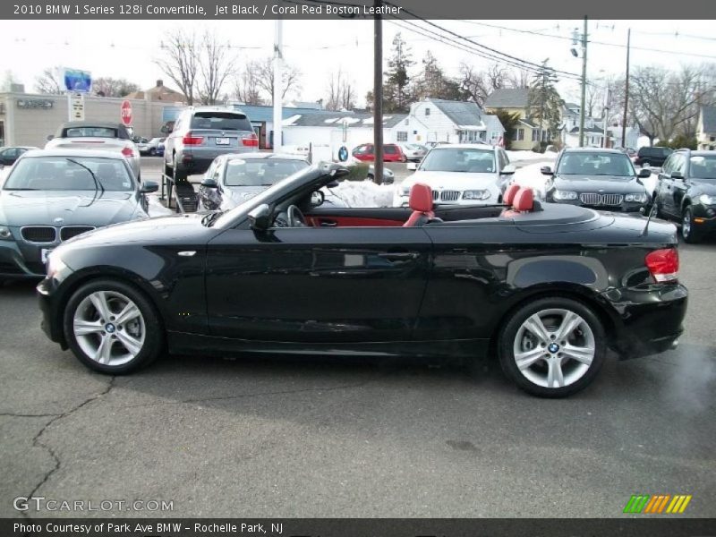 Jet Black / Coral Red Boston Leather 2010 BMW 1 Series 128i Convertible