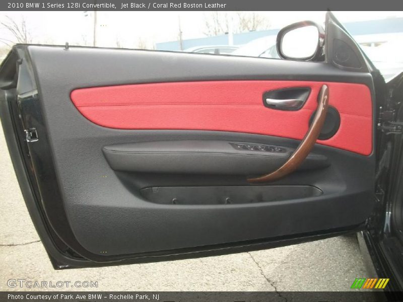 Jet Black / Coral Red Boston Leather 2010 BMW 1 Series 128i Convertible