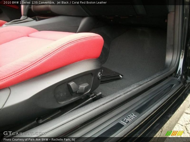 Jet Black / Coral Red Boston Leather 2010 BMW 1 Series 128i Convertible