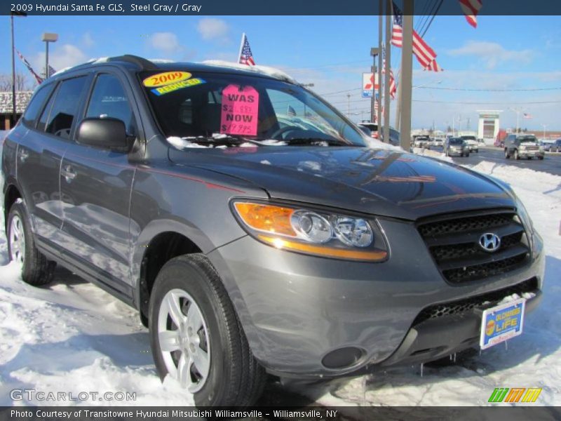 Steel Gray / Gray 2009 Hyundai Santa Fe GLS