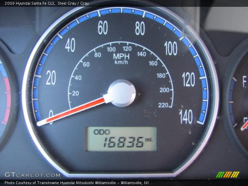Steel Gray / Gray 2009 Hyundai Santa Fe GLS