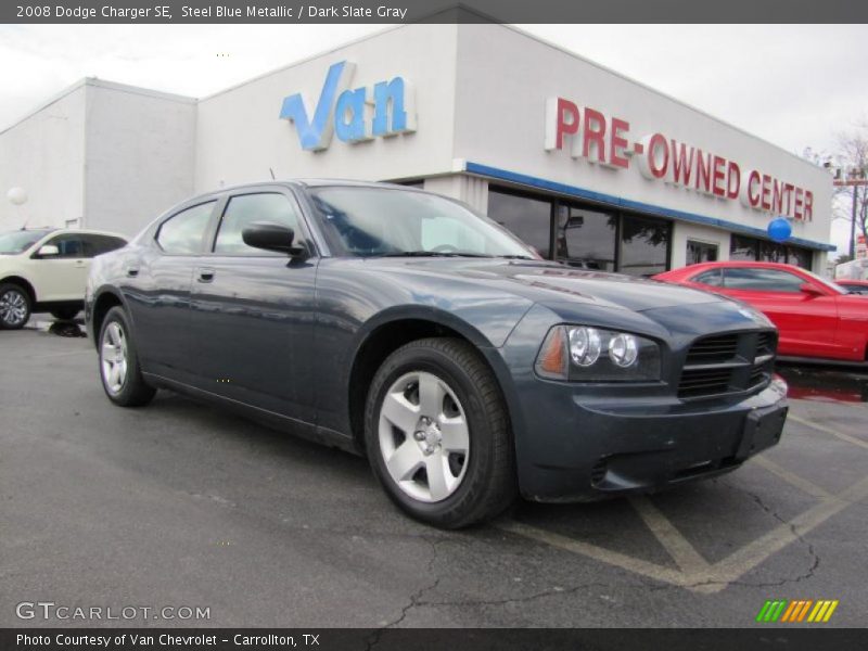 Steel Blue Metallic / Dark Slate Gray 2008 Dodge Charger SE