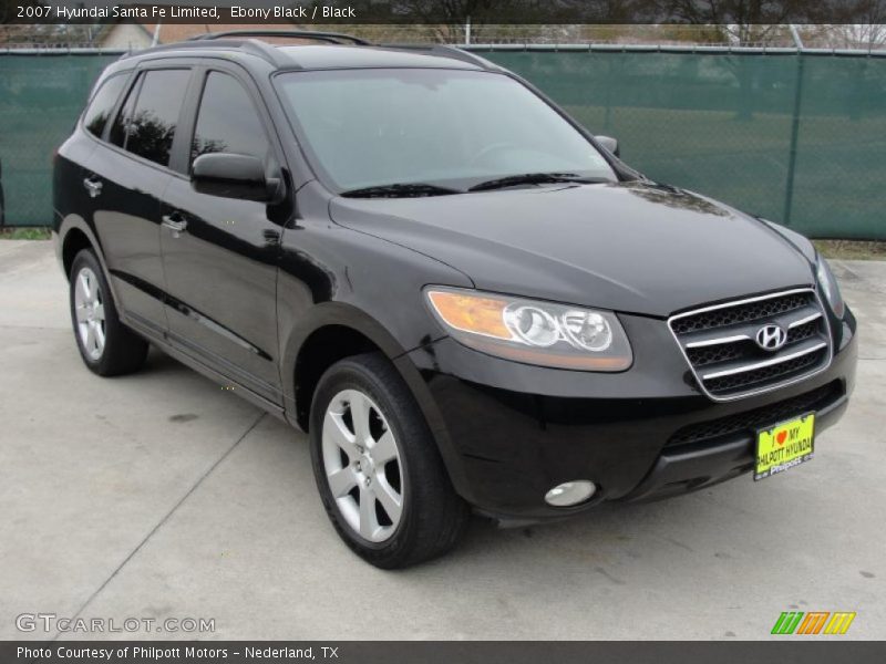 Ebony Black / Black 2007 Hyundai Santa Fe Limited