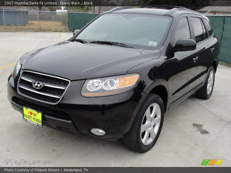 Ebony Black / Black 2007 Hyundai Santa Fe Limited