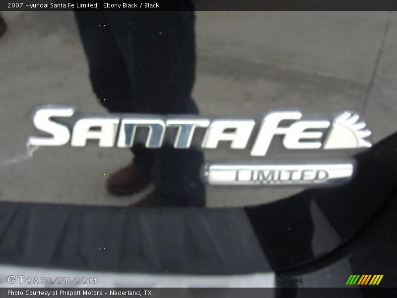 Ebony Black / Black 2007 Hyundai Santa Fe Limited