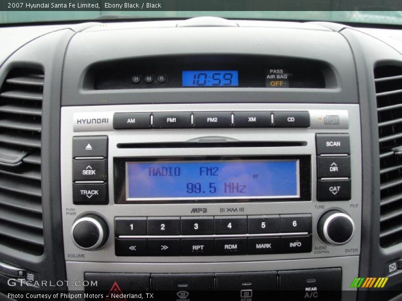 Ebony Black / Black 2007 Hyundai Santa Fe Limited