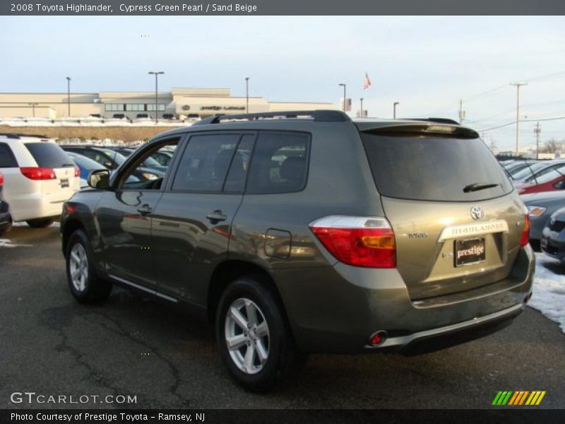 Cypress Green Pearl / Sand Beige 2008 Toyota Highlander