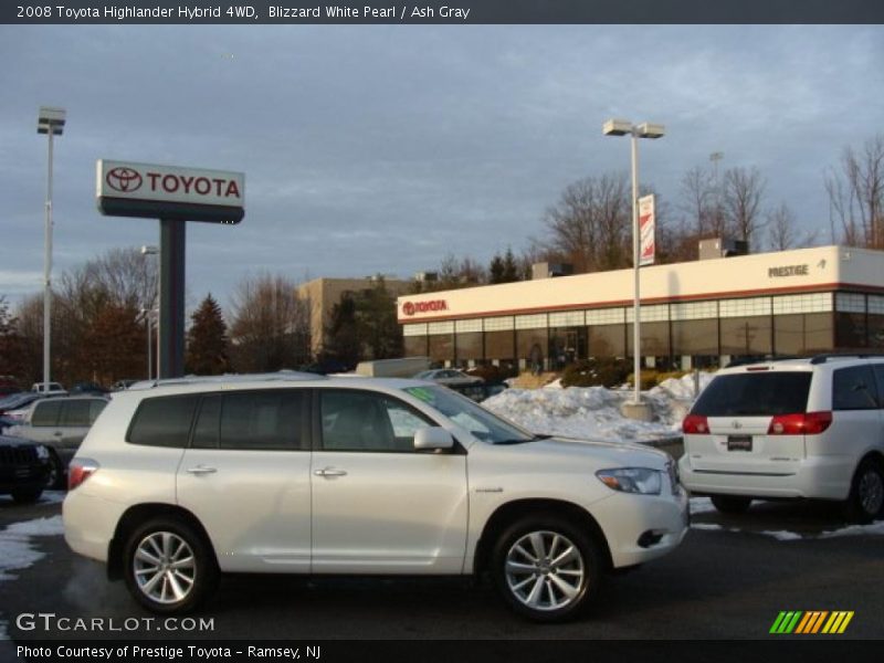 Blizzard White Pearl / Ash Gray 2008 Toyota Highlander Hybrid 4WD