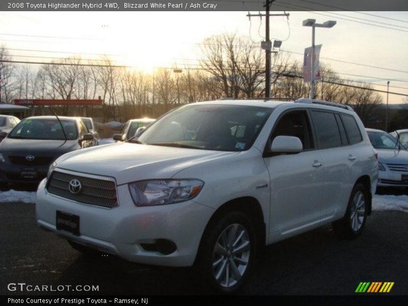 Blizzard White Pearl / Ash Gray 2008 Toyota Highlander Hybrid 4WD