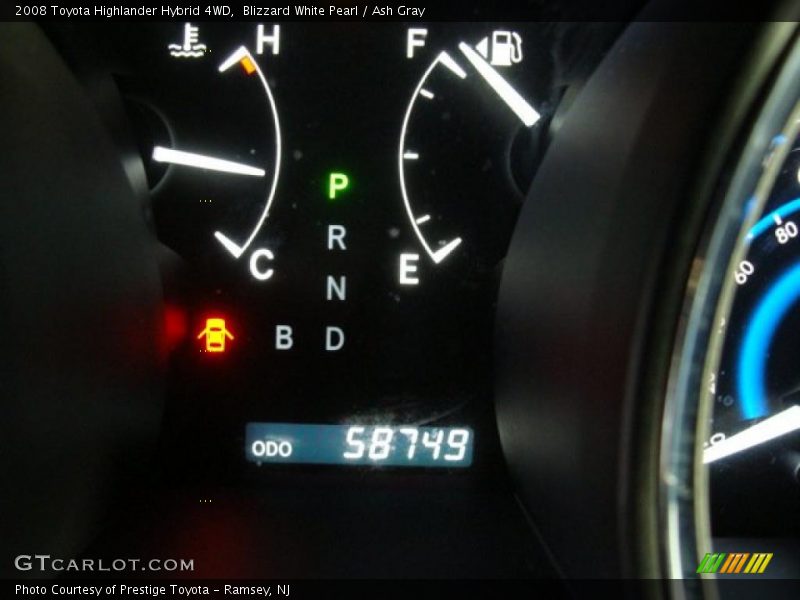 Blizzard White Pearl / Ash Gray 2008 Toyota Highlander Hybrid 4WD