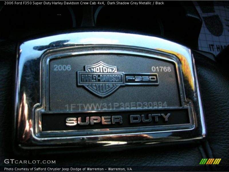 Dark Shadow Grey Metallic / Black 2006 Ford F350 Super Duty Harley Davidson Crew Cab 4x4