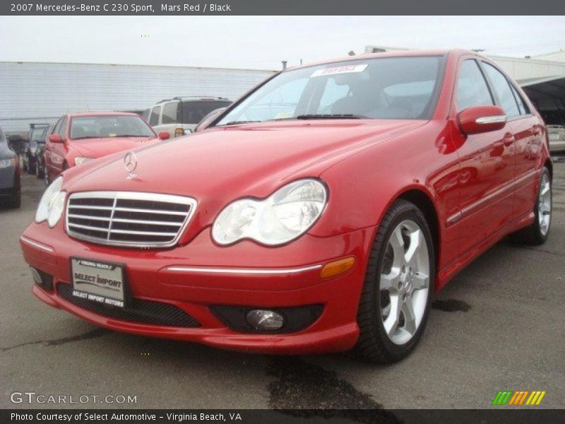 Mars Red / Black 2007 Mercedes-Benz C 230 Sport