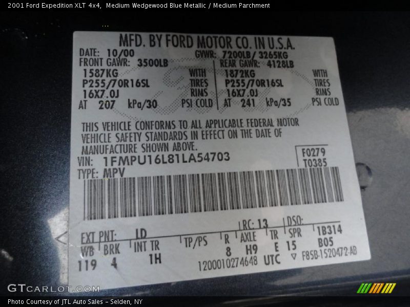 Medium Wedgewood Blue Metallic / Medium Parchment 2001 Ford Expedition XLT 4x4