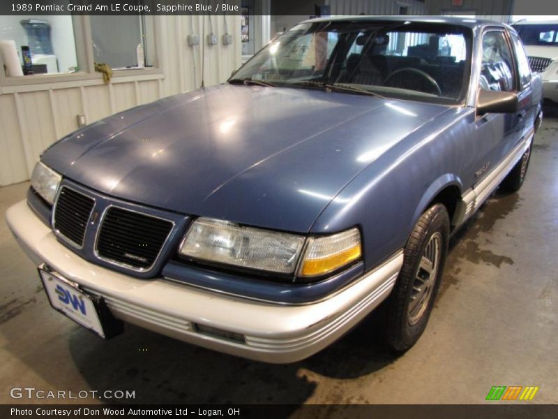 Sapphire Blue / Blue 1989 Pontiac Grand Am LE Coupe