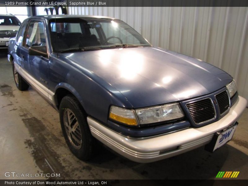 Sapphire Blue / Blue 1989 Pontiac Grand Am LE Coupe