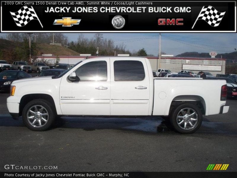 Summit White / Cocoa/Light Cashmere 2009 GMC Sierra 1500 Denali Crew Cab AWD