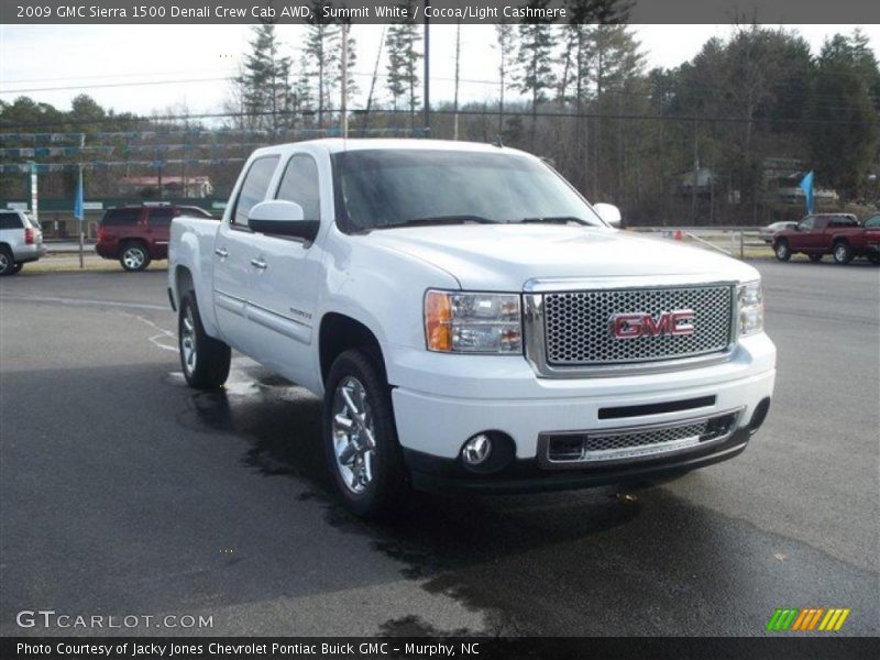 Summit White / Cocoa/Light Cashmere 2009 GMC Sierra 1500 Denali Crew Cab AWD