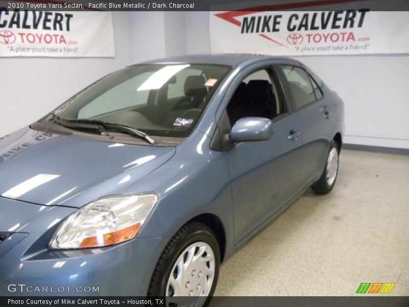 Pacific Blue Metallic / Dark Charcoal 2010 Toyota Yaris Sedan