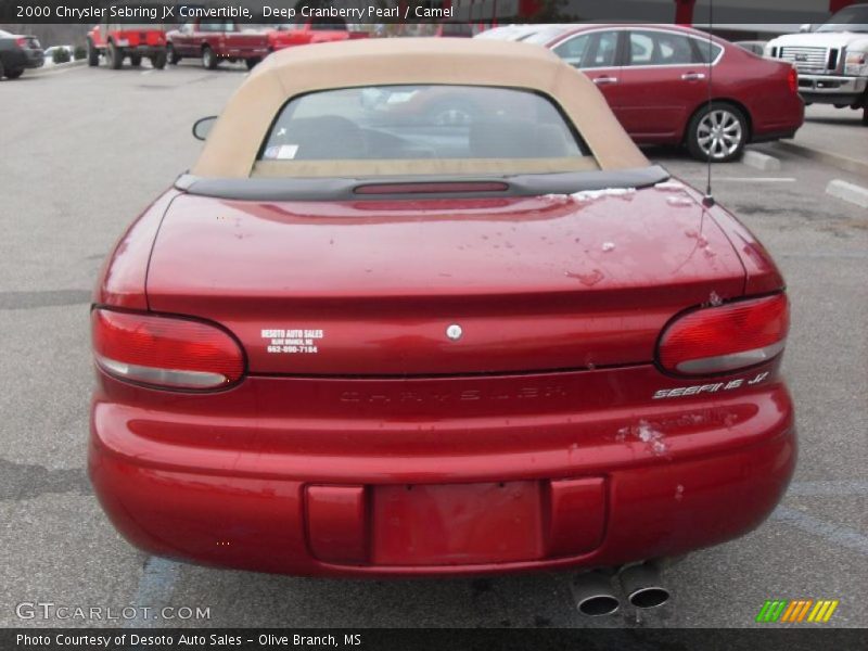 Deep Cranberry Pearl / Camel 2000 Chrysler Sebring JX Convertible