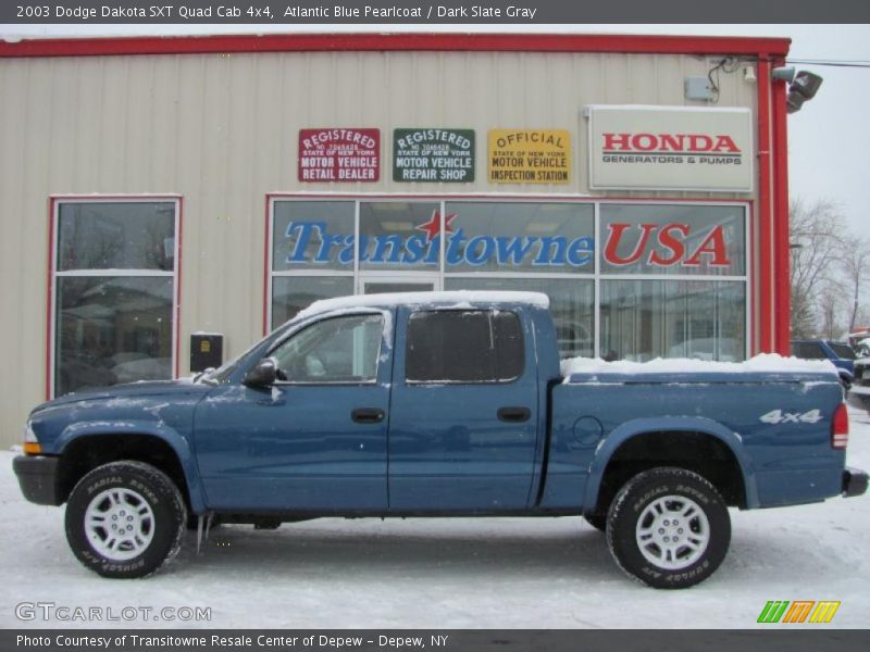 Atlantic Blue Pearlcoat / Dark Slate Gray 2003 Dodge Dakota SXT Quad Cab 4x4
