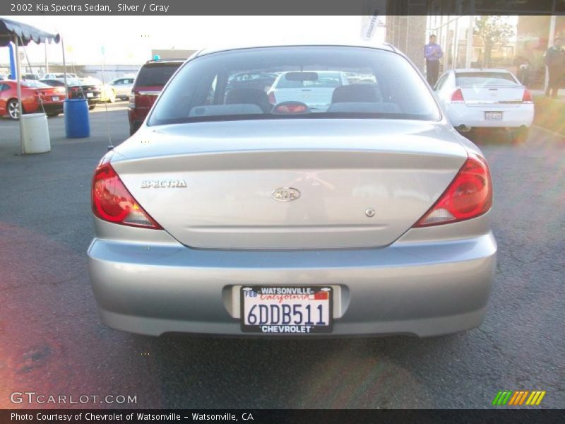 Silver / Gray 2002 Kia Spectra Sedan