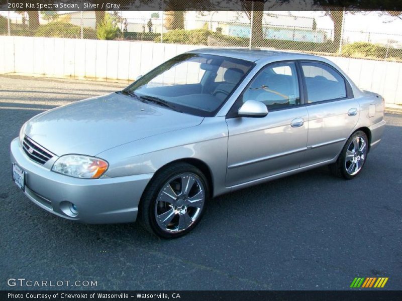 Silver / Gray 2002 Kia Spectra Sedan