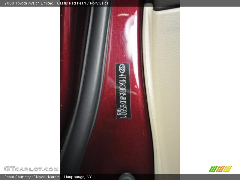 Cassis Red Pearl / Ivory Beige 2008 Toyota Avalon Limited