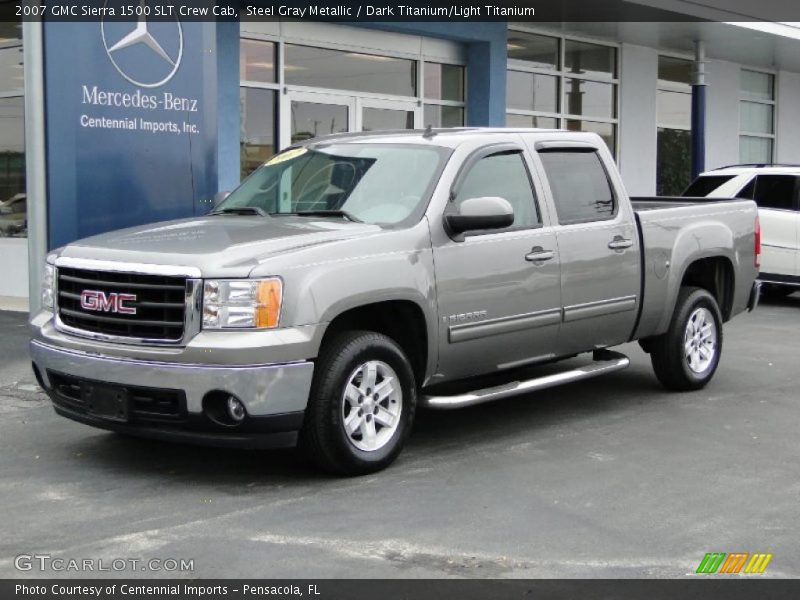 Steel Gray Metallic / Dark Titanium/Light Titanium 2007 GMC Sierra 1500 SLT Crew Cab