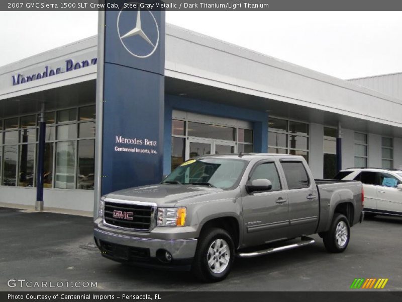 Steel Gray Metallic / Dark Titanium/Light Titanium 2007 GMC Sierra 1500 SLT Crew Cab