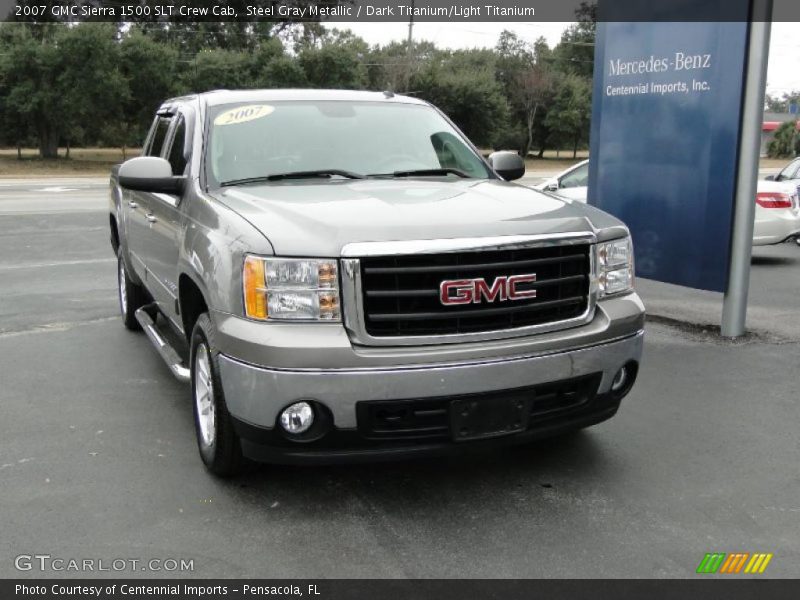 Steel Gray Metallic / Dark Titanium/Light Titanium 2007 GMC Sierra 1500 SLT Crew Cab