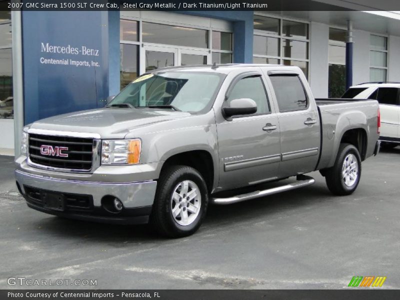 Steel Gray Metallic / Dark Titanium/Light Titanium 2007 GMC Sierra 1500 SLT Crew Cab