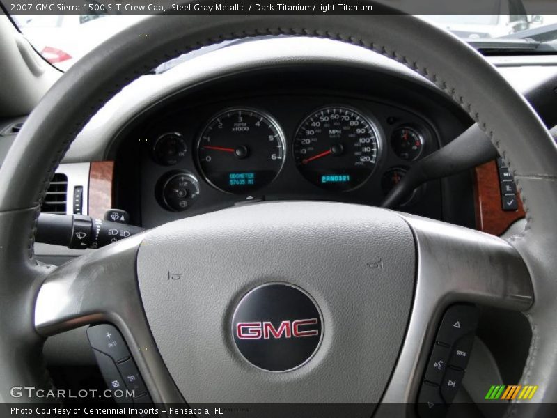 Steel Gray Metallic / Dark Titanium/Light Titanium 2007 GMC Sierra 1500 SLT Crew Cab