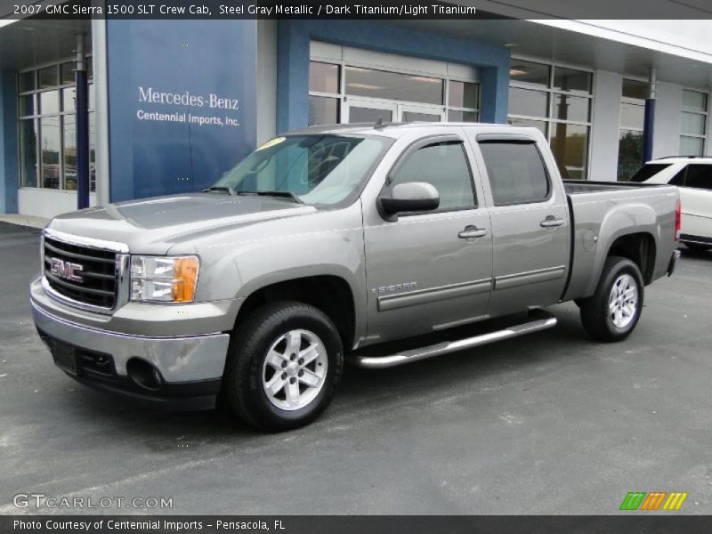 Steel Gray Metallic / Dark Titanium/Light Titanium 2007 GMC Sierra 1500 SLT Crew Cab