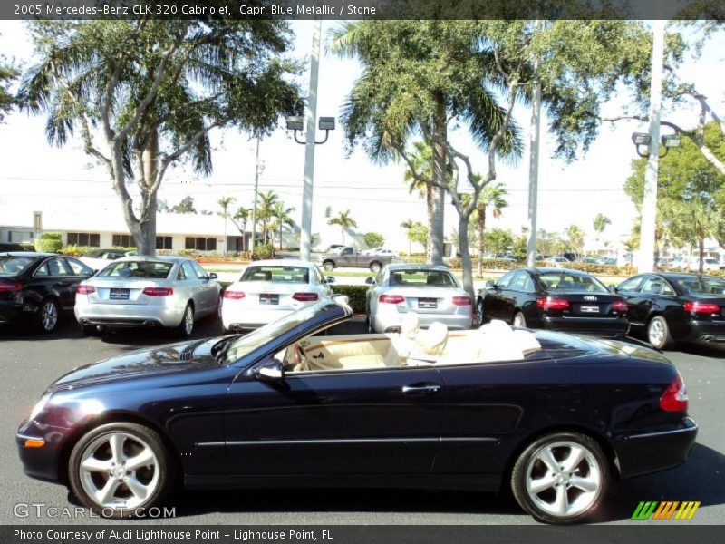 Capri Blue Metallic / Stone 2005 Mercedes-Benz CLK 320 Cabriolet