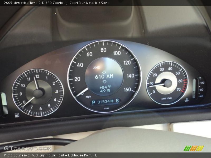 Capri Blue Metallic / Stone 2005 Mercedes-Benz CLK 320 Cabriolet