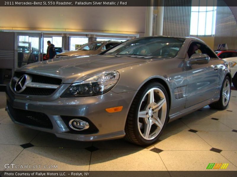 Palladium Silver Metallic / Red 2011 Mercedes-Benz SL 550 Roadster