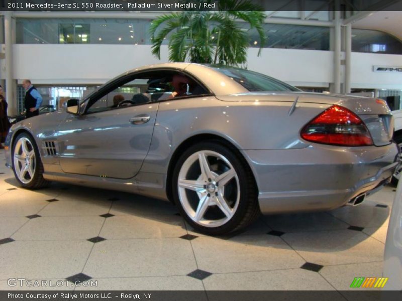 Palladium Silver Metallic / Red 2011 Mercedes-Benz SL 550 Roadster